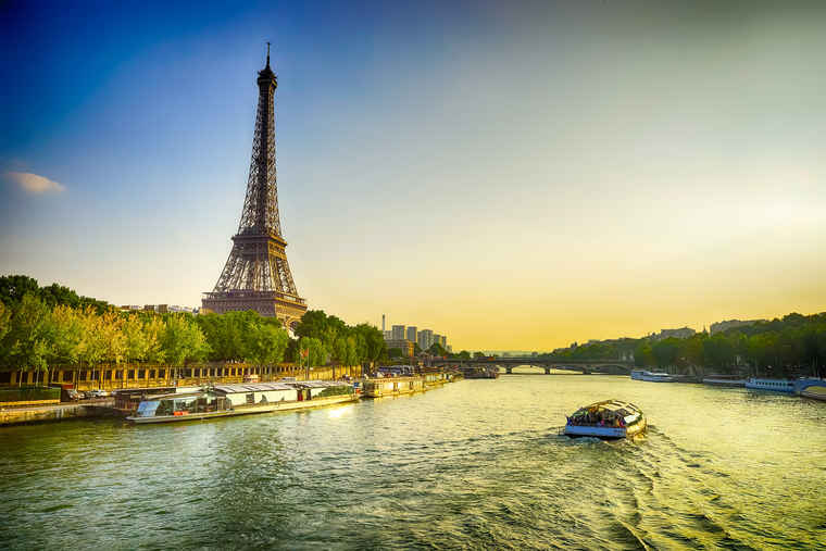 Eiffel Tower River Siene, Tour Paris, Tour France